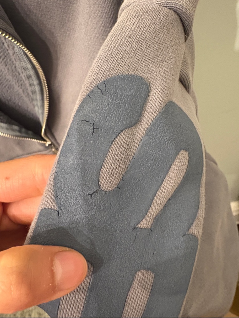 Set active Cropped Quarter-Zip Pullover in Dusty Gray original heavey sweats - Picture 10 of 12